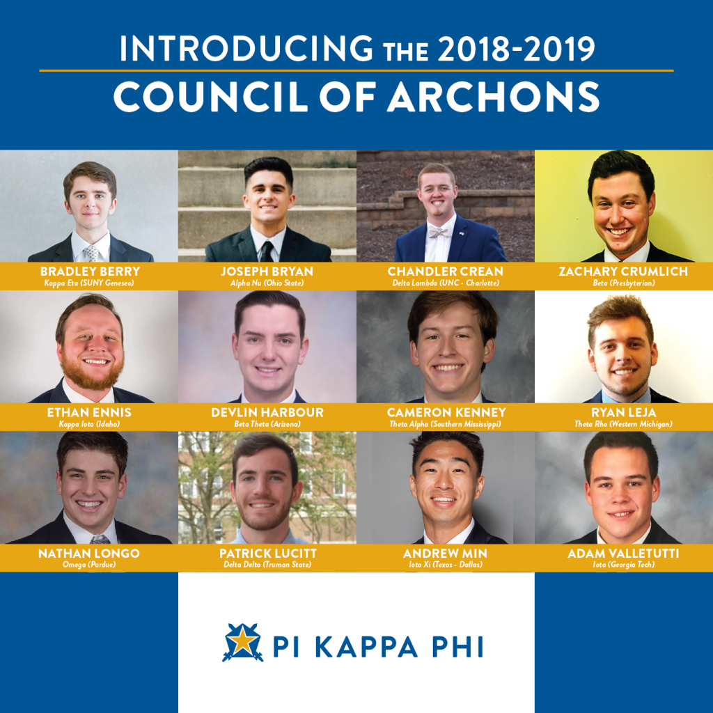 Kalkun svovl Fundament 2018-2019 Council of Archons Selected - Pi Kappa Phi Fraternity